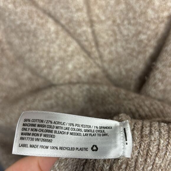 A New Day Tan Brown Vneck Oversized Knit Sweater Size Large - Picture 7 of 9